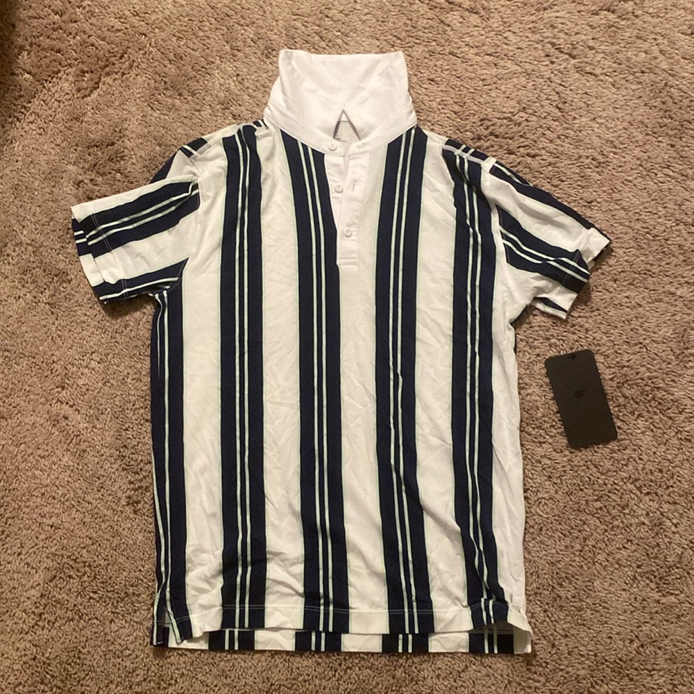 stripped fabletics button up shirt
